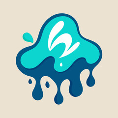 Obraz premium Creative Cool Water Shape: Minimalist Melting Brand Sign Theme for Print on Demand Design