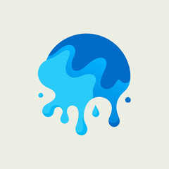 Creative Cool Water Shape: Minimalist Melting Brand Sign Theme for Print on Demand Design