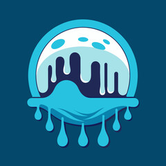 Creative Cool Water Shape: Minimalist Melting Brand Sign Theme for Print on Demand Design