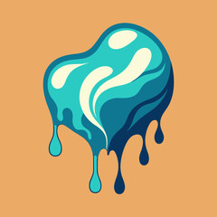 Creative Cool Water Shape: Minimalist Melting Brand Sign Theme for Print on Demand Design
