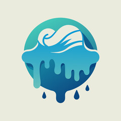 Creative Cool Water Shape: Minimalist Melting Brand Sign Theme for Print on Demand Design