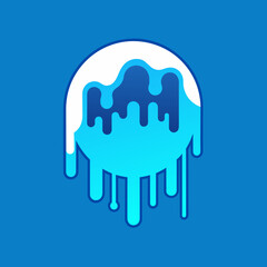 Creative Cool Water Shape: Minimalist Melting Brand Sign Theme for Print on Demand Design