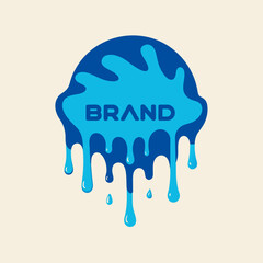 Creative Cool Water Shape: Minimalist Melting Brand Sign Theme for Print on Demand Design
