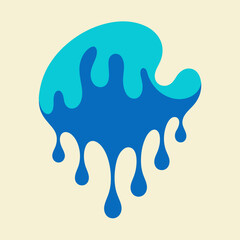 Creative Cool Water Shape: Minimalist Melting Brand Sign Theme for Print on Demand Design