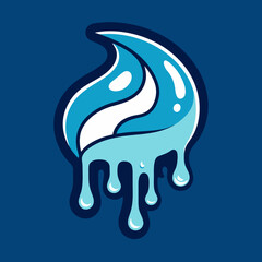 Creative Cool Water Shape: Minimalist Melting Brand Sign Theme for Print on Demand Design