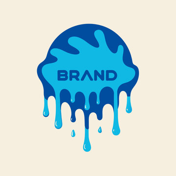 Creative Cool Water Shape: Minimalist Melting Brand Sign Theme for Print on Demand Design