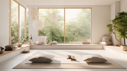 Minimalist Wellness Sanctuary Create a minimalist sunroom that doubles as a wellness sanctuary