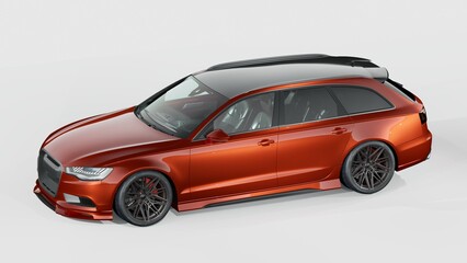 3D rendering of a generic concept car	
