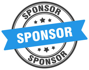 Fototapeta premium sponsor stamp. sponsor label on transparent background. round sign