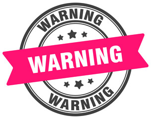 warning stamp. warning label on transparent background. round sign