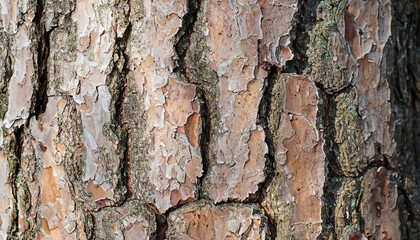 the bark of old pine tree texture, background or backdrop; close-up; vertical photo