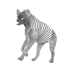 Fototapeta na wymiar Simple line art illustration of a hyena 3