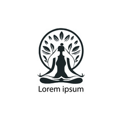 A yoga logo on white background