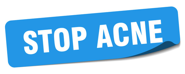 stop acne sticker. stop acne label