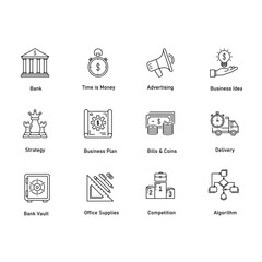 Financial Business Vector Icon Design Collection