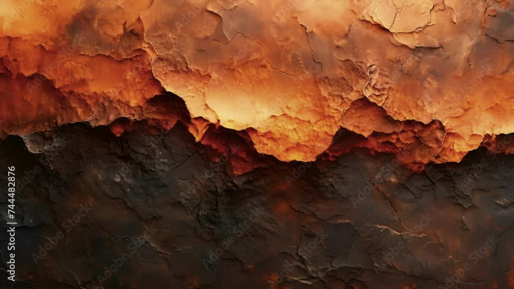 Poster texture of a flickering flame with jagged edges and a mix of warm colors giving it an almost liquidl