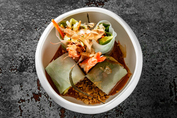 Fresh Spring Roll with shrimp, Vietnamese Food.