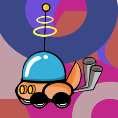 Car transportation futuristic illustration with shapes background. The vector is suitable to use for future illustration and technology poster background.