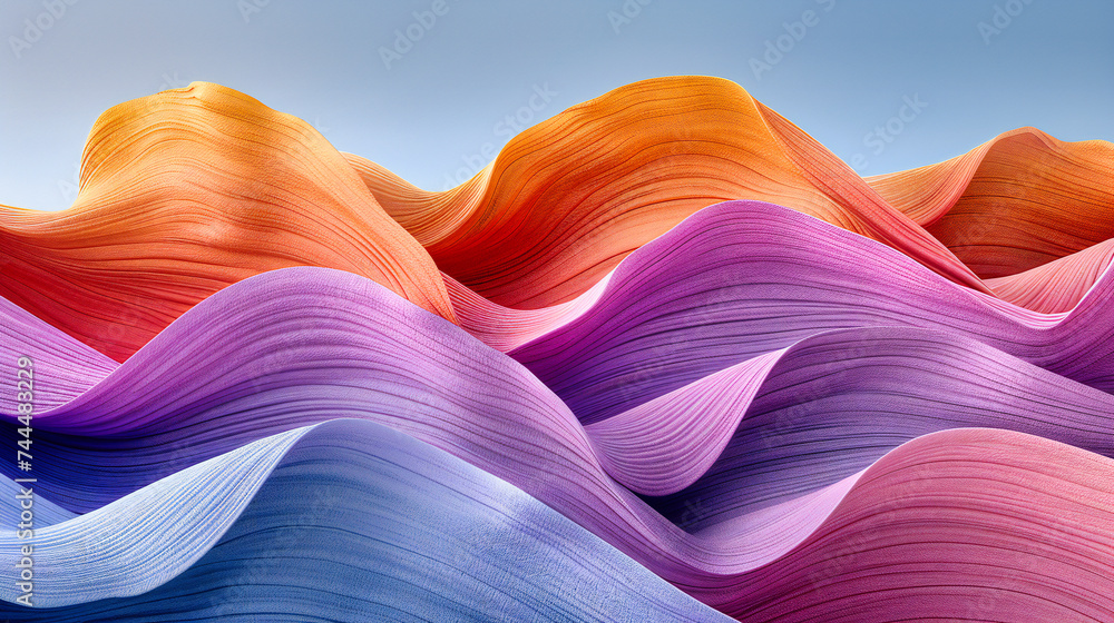 Poster bright and colorful abstract textured background, vibrant design with rainbow waves, creative patter
