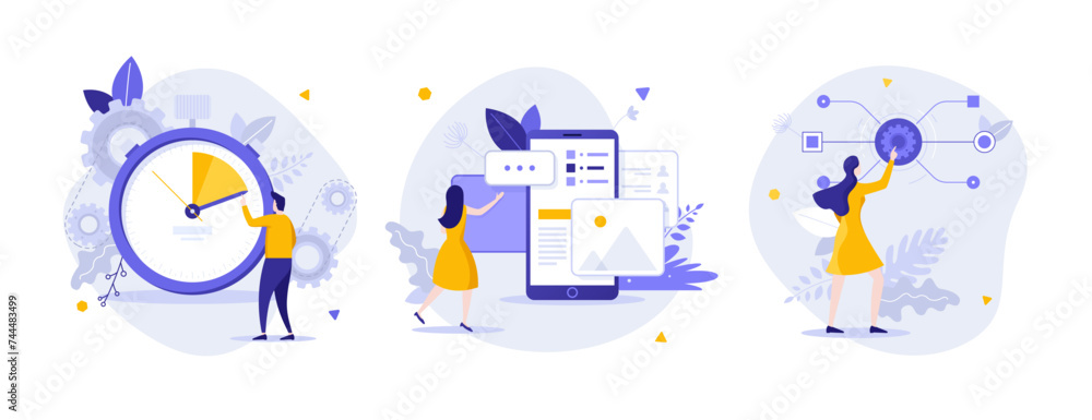 Poster set of business characters concepts