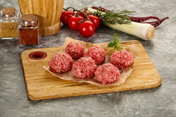 Raw beef meatball minced meat