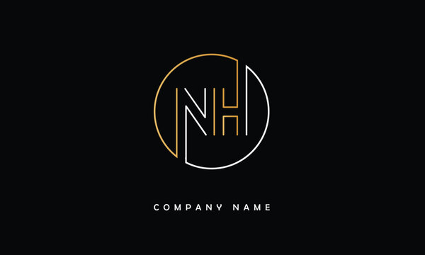 NH, HN, N, H Abstract Letters Logo Monogram