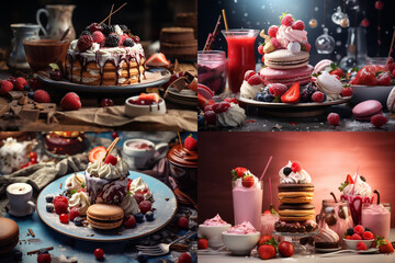 Naklejka premium christmas cakes and candles