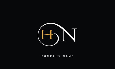 NH, HN, N, H Abstract Letters Logo Monogram