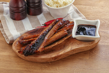 Roasted eel in unagi sause