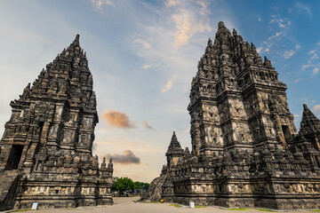 Prambanan temple complex in Yogyakarta, Indonesia. Prambanan is a 9th-century Hindu temple...
