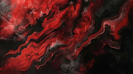 Fotobehang Dark red and black liquid marble background. © Sansha Creation