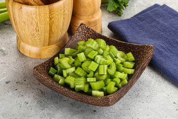 Vegan cuisine - Sliced celery stem
