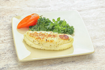 Roasted traditional cheese haloumi