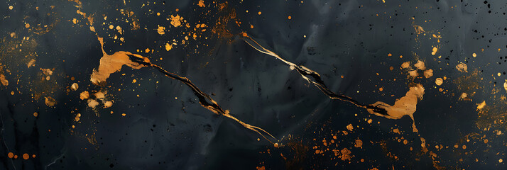 A black marble background with golden ink patterns, reflecting light and creating a sense of luxury and modern artistry