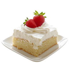 Tres Leches Cake, transparent background, isolated image, generative AI
