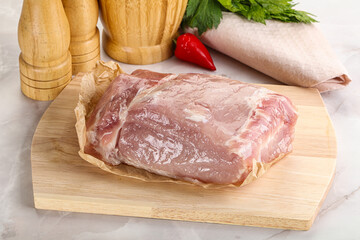 Raw uncooked pork meat loin