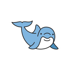 Dolphin icon. Sea life and ocean theme. Isolated design. Vector illustration