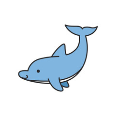 dolphin icon. Sea life ecosystem fauna and ocean theme. Isolated design. Vector illustration