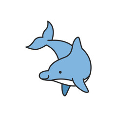 Obraz premium Dolphin vector icon. Dolphin illustration sign. dolphin symbol or logo.