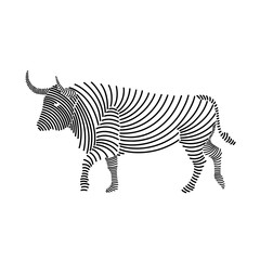 Fototapeta na wymiar Simple line art illustration of a bull 3