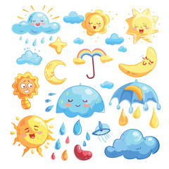 Childish Weather and Meteorology Character Element