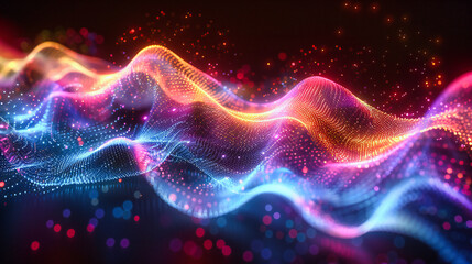 An abstract showcase of digital energy, where light and particles dance in a futuristic blend of...