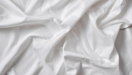 Soft white wrinkled fabric background for graphic design or wallpaper. natural texture; crumpled silk cloth