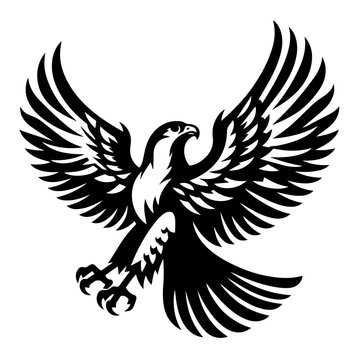 eagle with wings logo design vector 
