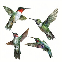 Hummingbirds watercolor.