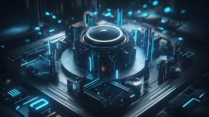 Fototapeta premium cyber security: a multifunctional technology platform