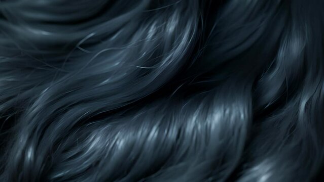 Texture of a ponytail with the hair gathered in a tight and orderly bundle revealing a smooth and uniform texture.