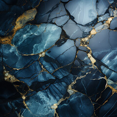 cracked blue and gold marble background