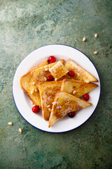Traditional homemade French toast