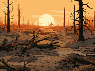 a forest was on fired